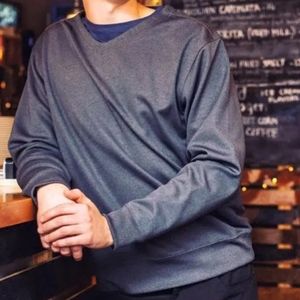 YAJOE Mens Casual Top-Heather Black